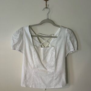 Hem & Thread White Eyelet Blouse